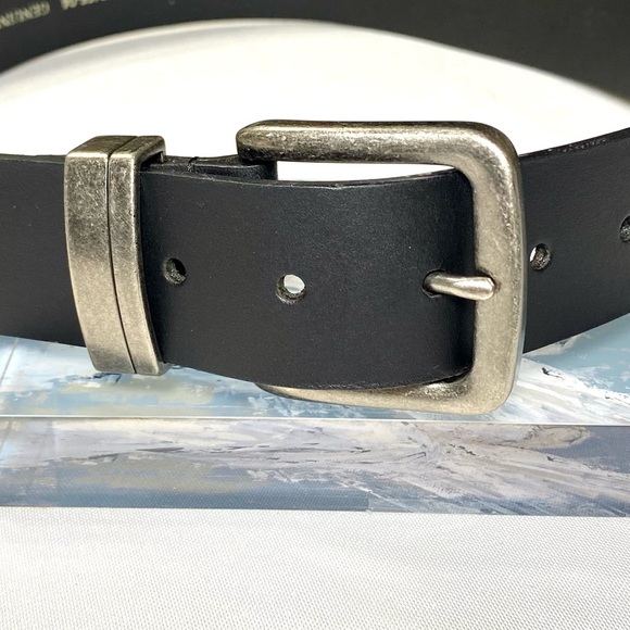 Genuine Leather Classic Black BElT 34 - Picture 2 of 5